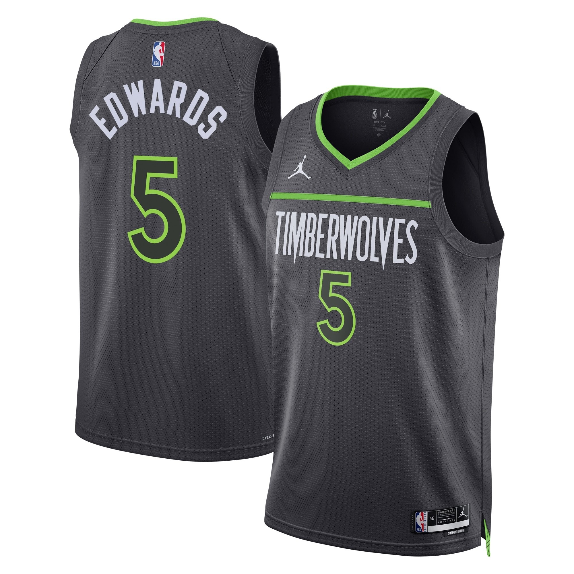 Minnesota Timberwolves Anthony Edwards Gray Statement Edition Swingman Jersey Unisex