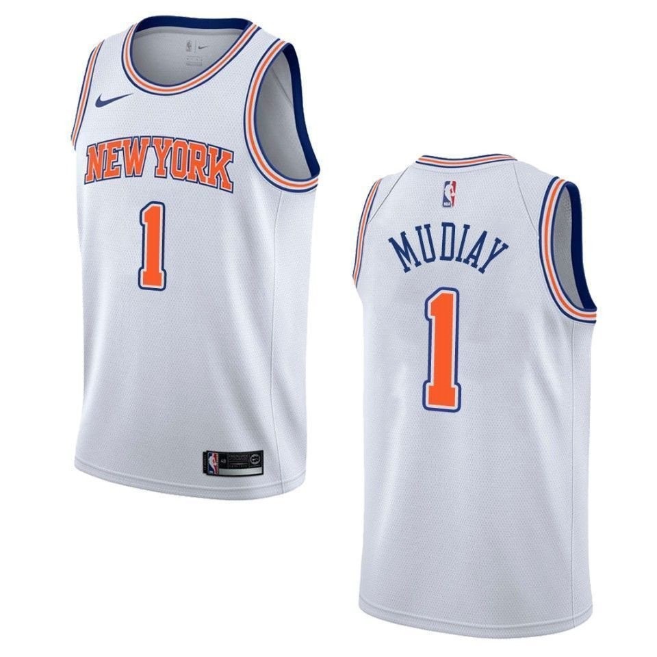 Men's New York Knicks Emmanuel Mudiay Statement Swingman Jersey White