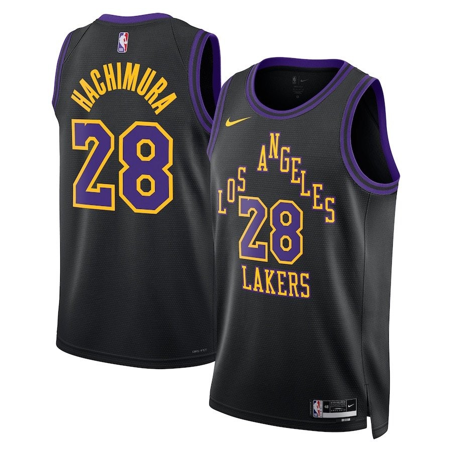 Rui Hachimura 28 Los Angeles Lakers 2023/24 City Edition Swingman Jersey Black