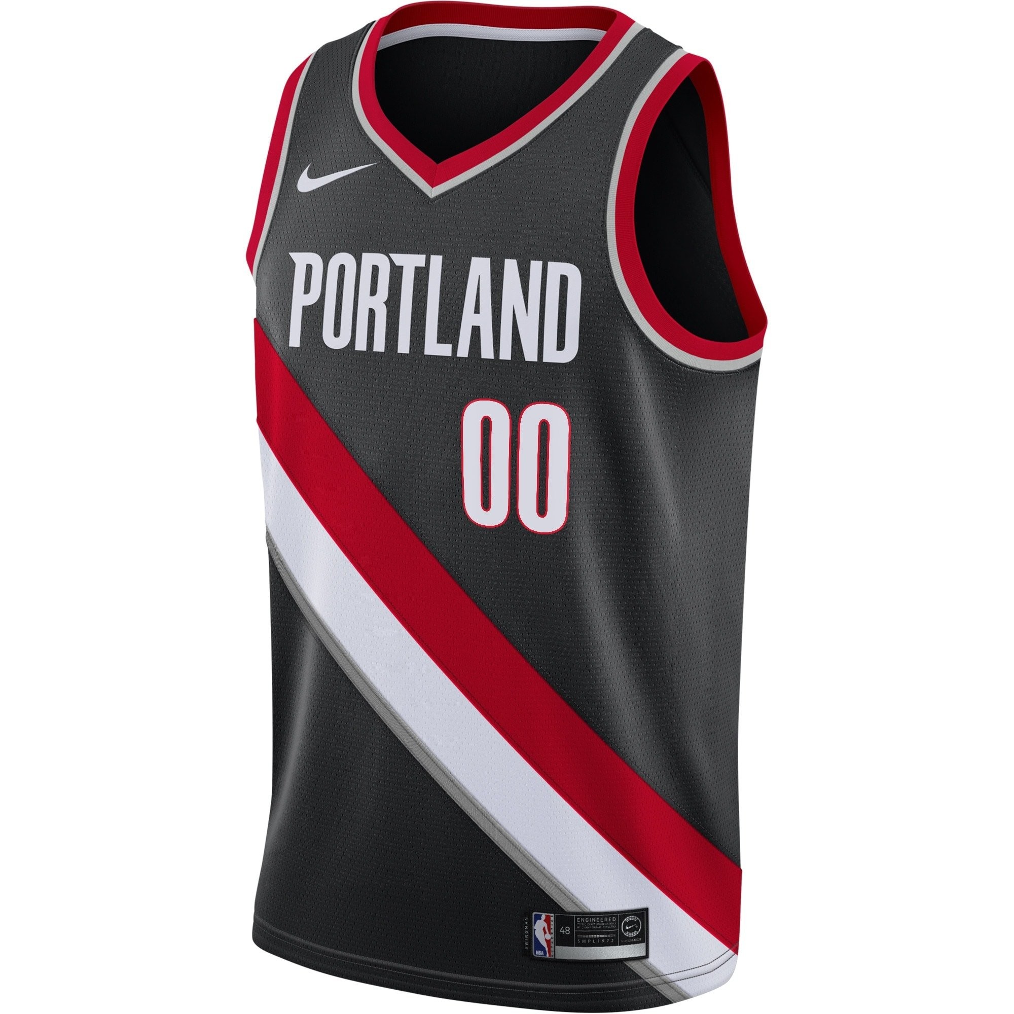 Portland Trail Blazers Icon Edition Swingman Jersey Black Custom Mens