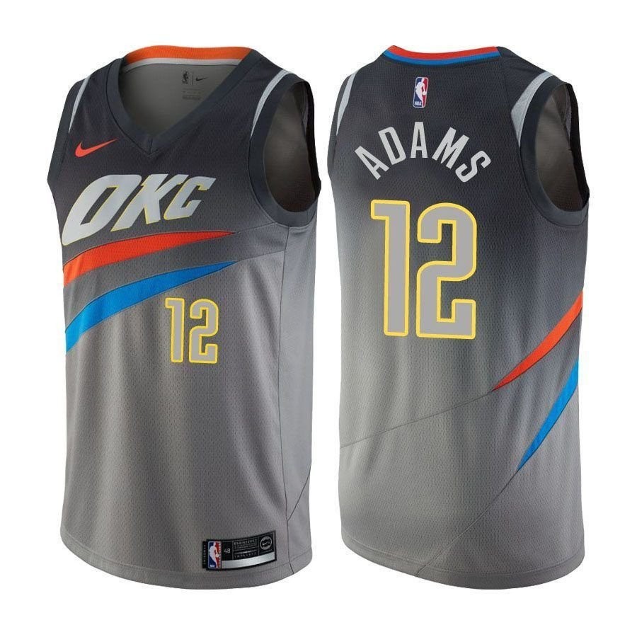 Men's Steven Adams 12 City Edition Gray Thunder NBA Jersey