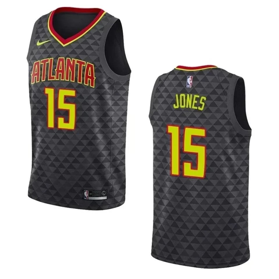 Men's Atlanta Hawks 15 Damian Jones Icon Swingman Jersey Black