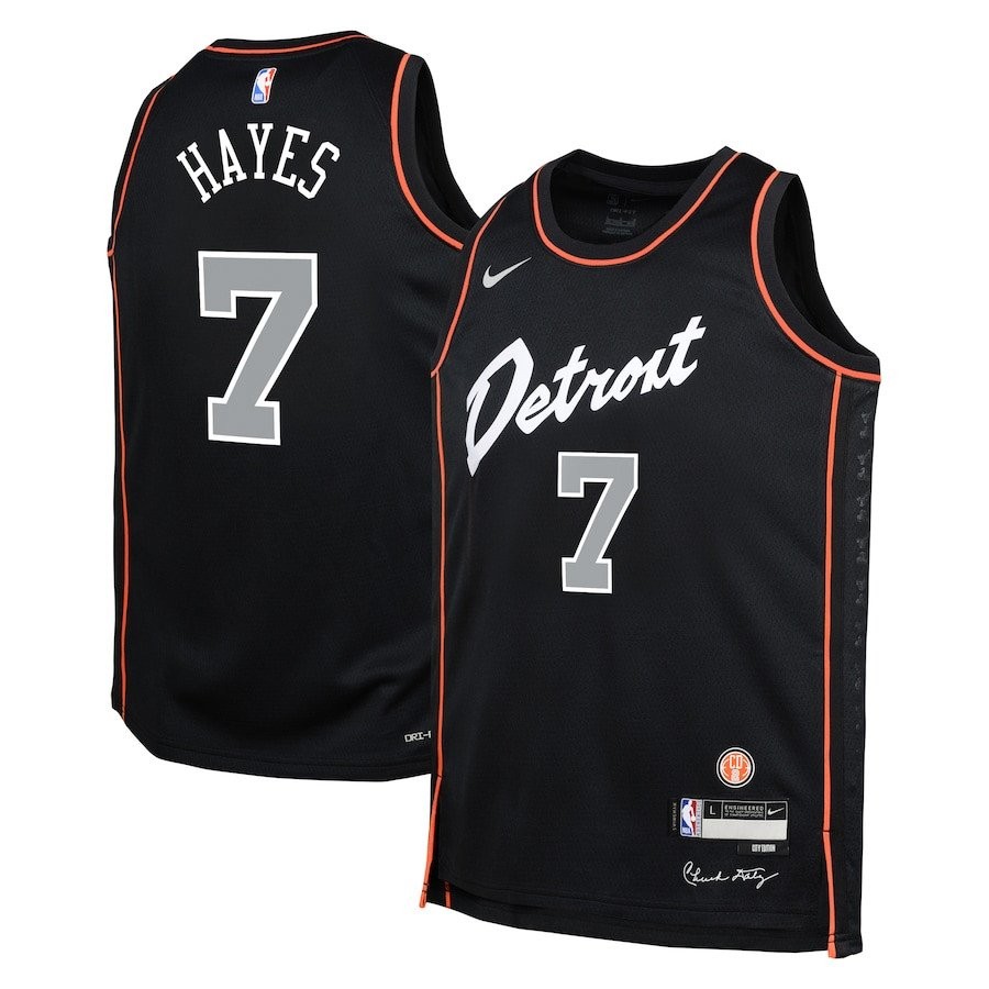 Killian Hayes 7 Detroit Pistons 2023/24 City Edition Swingman Youth Jersey Black