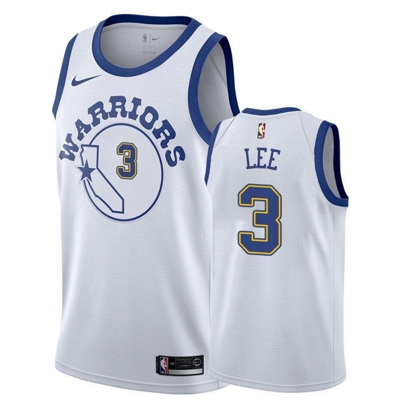 Men's Warriors Damion Lee 3 Classic Edition White Jersey