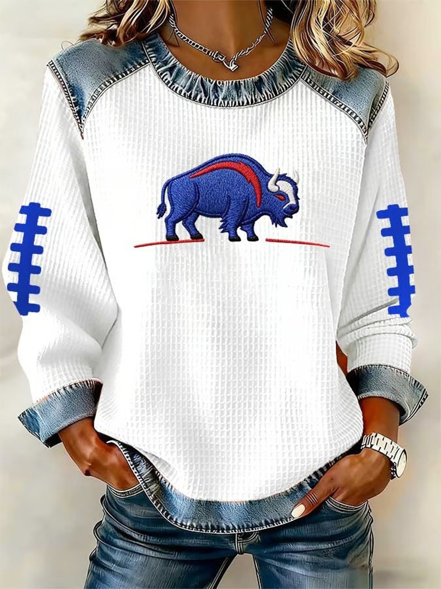 Musemora - Women's Buffalo Bills Sweatshirt - Game Day Football