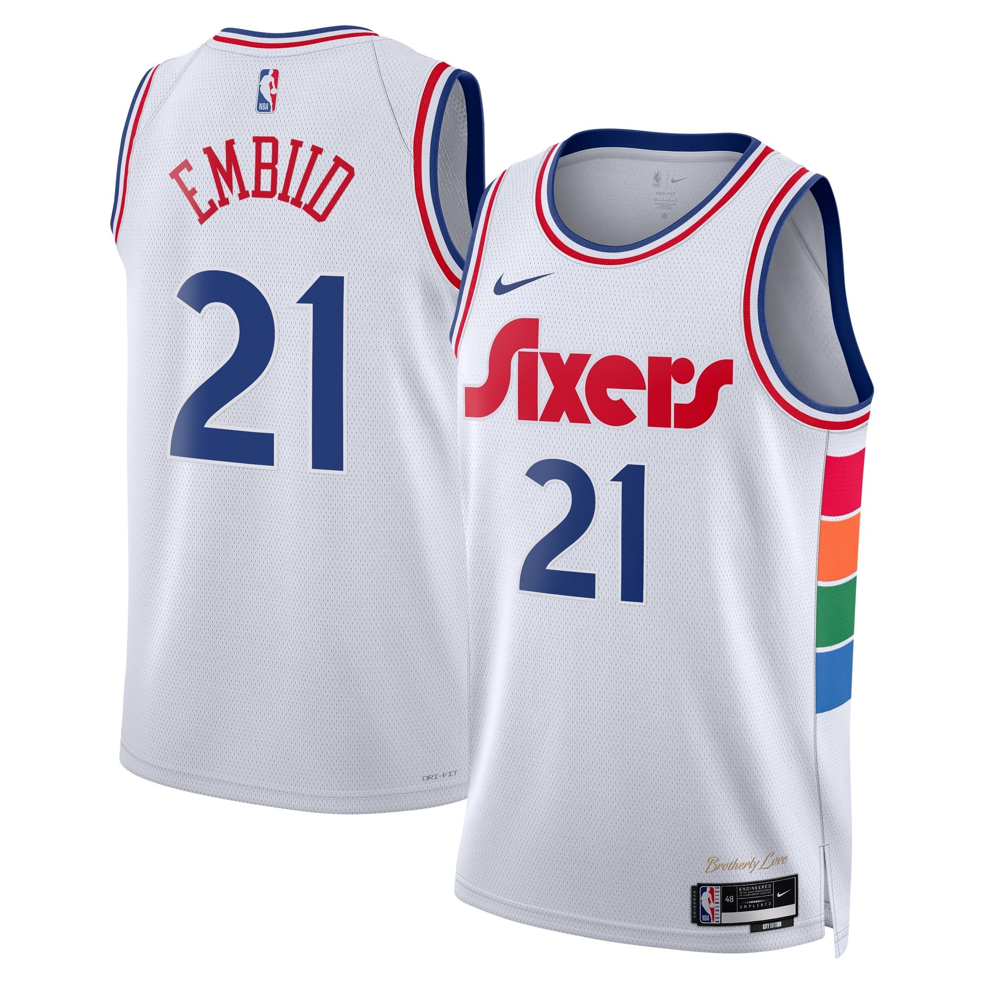 Philadelphia 76ers 2024 City Edition Swingman Jersey White Joel Embiid Unisex