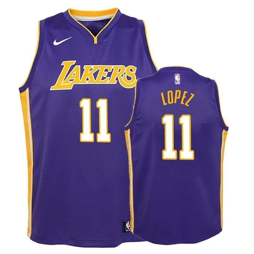 Youth Lakers Brook Lopez #11 Statement Purple Jersey - Unisex