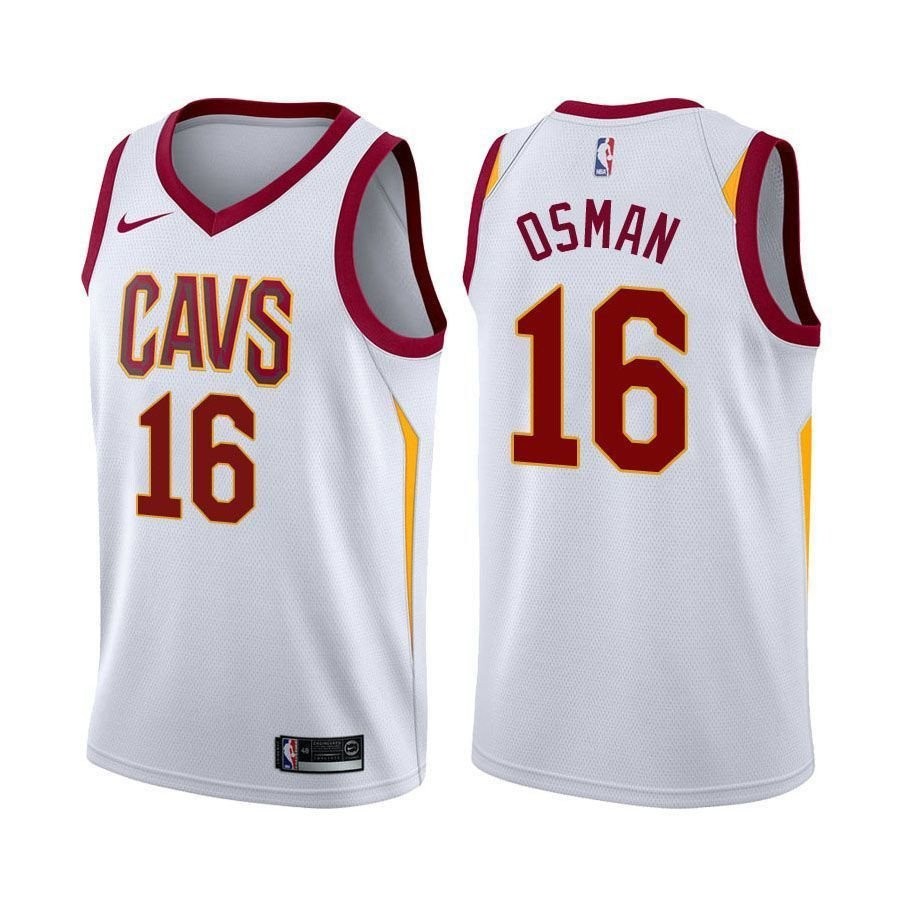 Men's Cedi Osman Cavaliers #16 Association Edition White Jersey