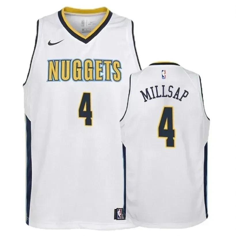 Youth Nuggets Paul Millsap 4 Association White Jersey Unisex