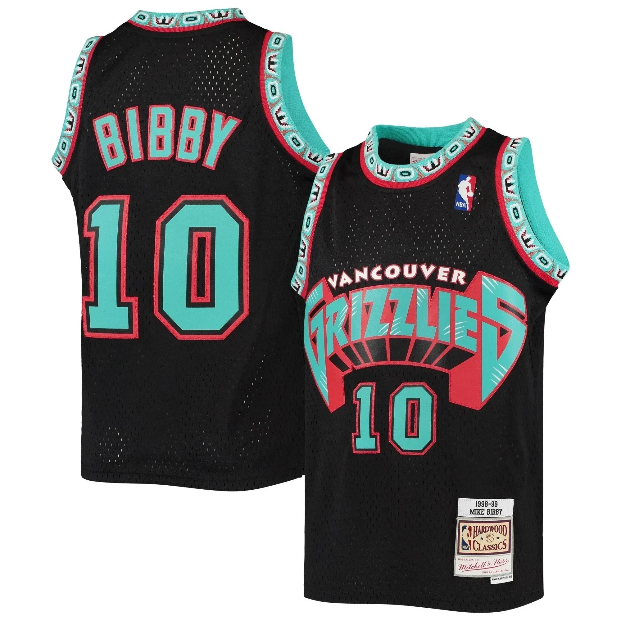 Mike Bibby Vancouver Grizzlies Mitchell Ness Youth 1998-99 Hardwood Classics Reload Jersey ??Black