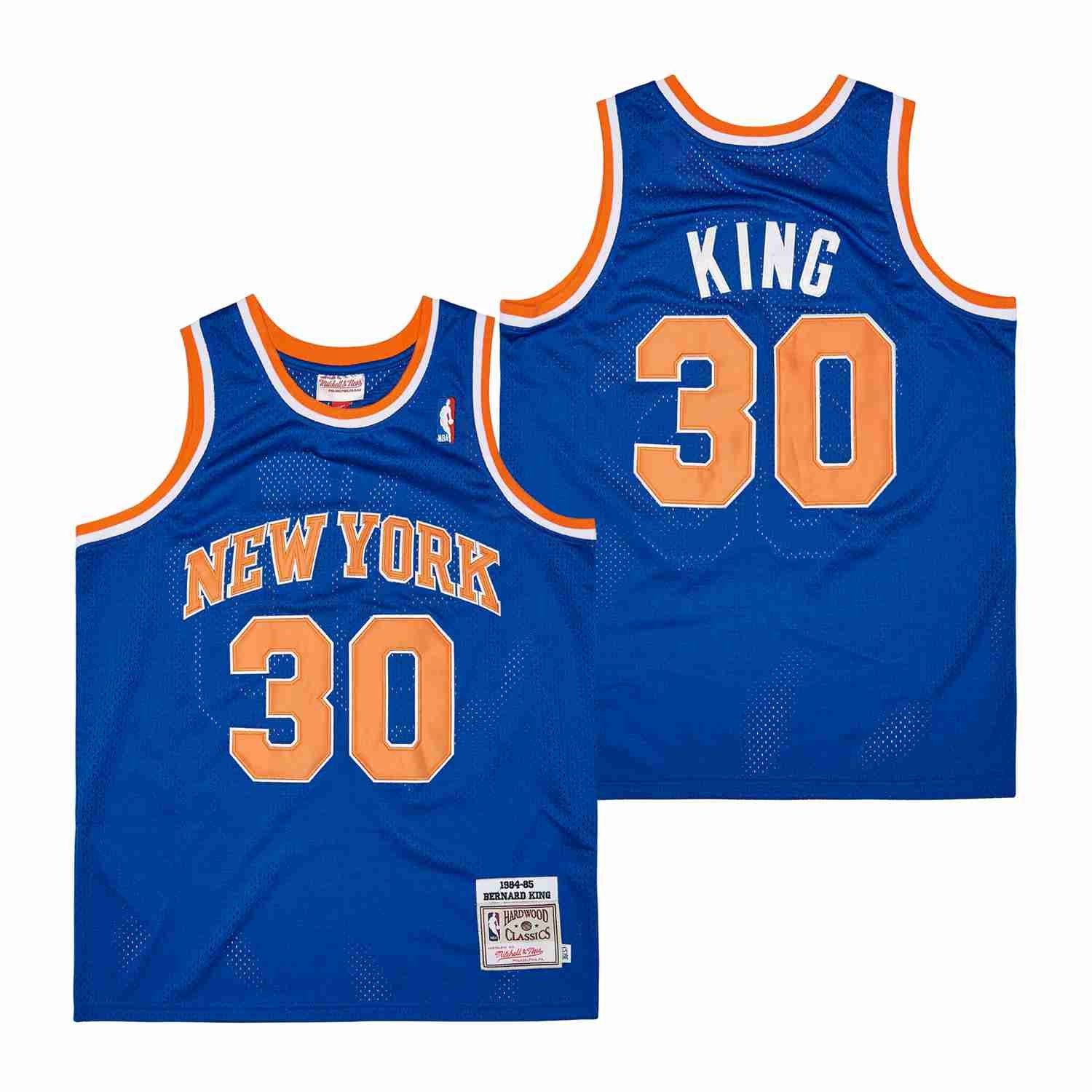 King 30 New York Knicks Throwback Swingman Jersey Blue Unisex Adult Sizes S-3XL