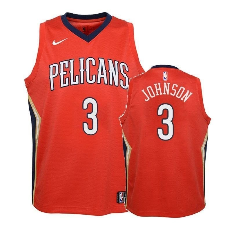 Youth Pelicans Stanley Johnson #3 2018-19 State Red Jersey - Unisex