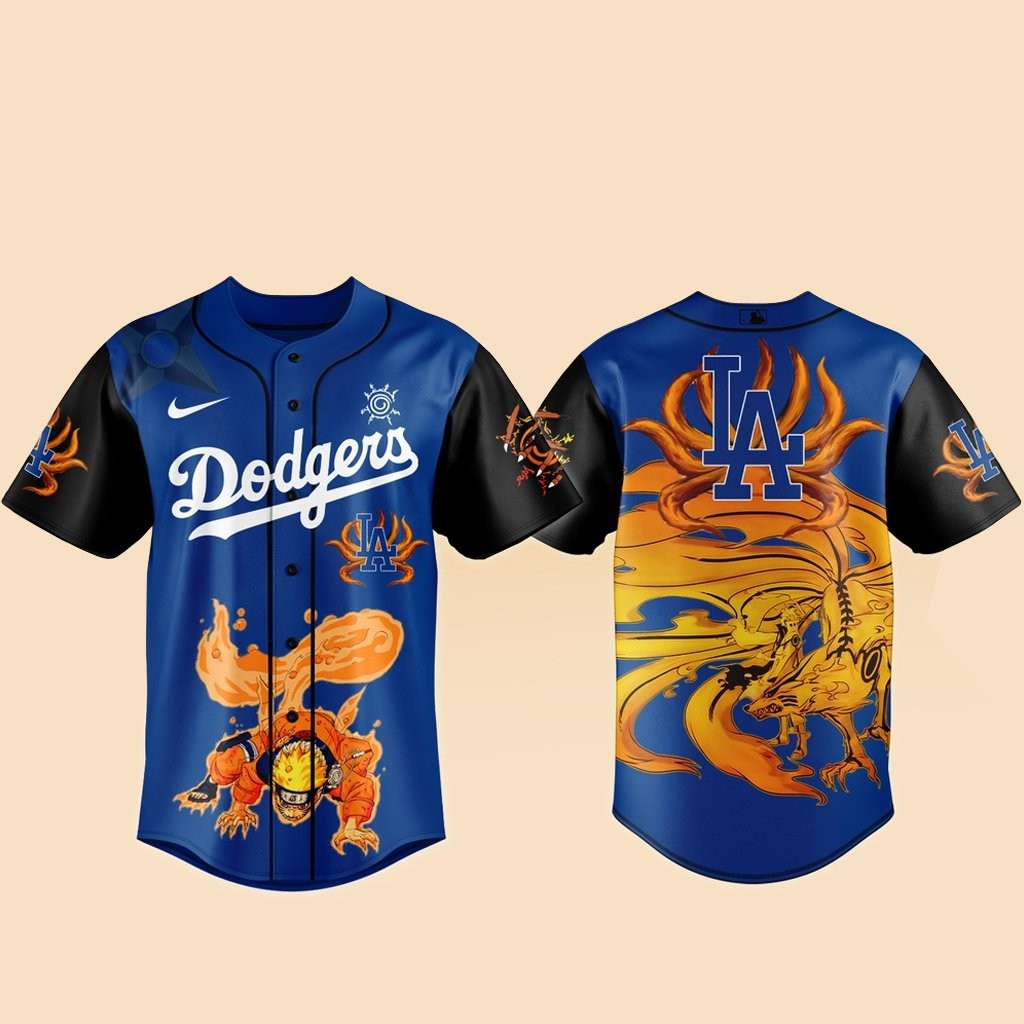 Los Angeles Dodgers x Naruto Kurama Baseball Jersey Version 1