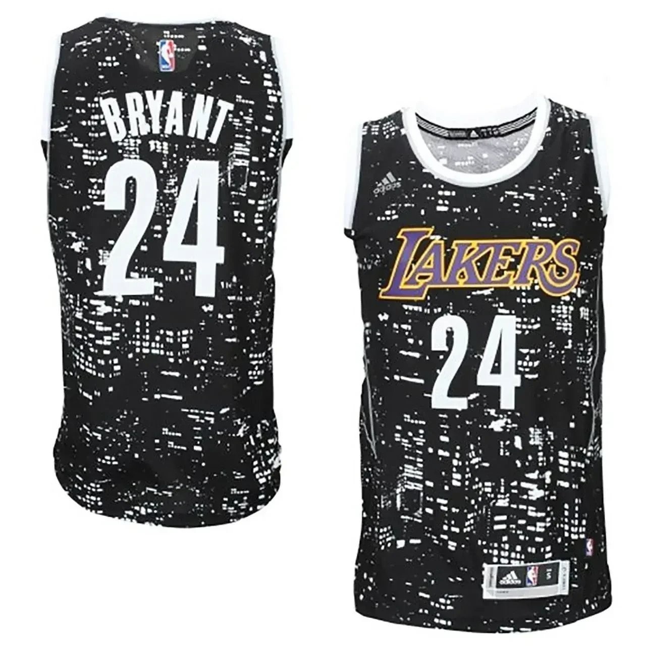 Men's Los Angeles Lakers Kobe Bryant #24 Black City Lights Swingman Jersey