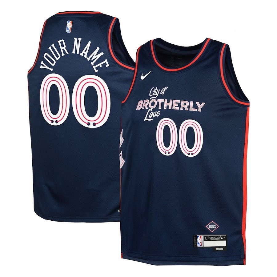 Philadelphia 76ers 2023/24 City Edition Swingman Custom Youth Jersey - Navy