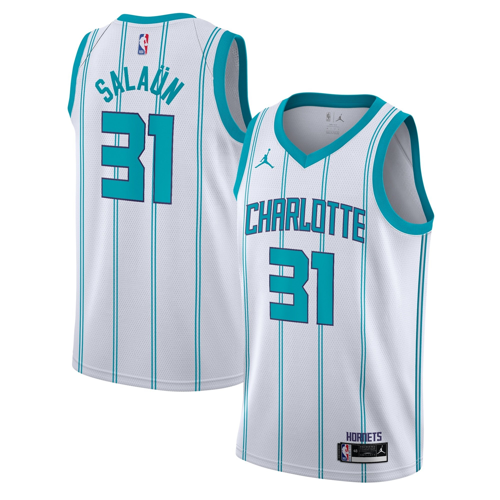 Charlotte Hornets Jordan Brand Association Edition Swingman Jersey White Tidjane Salaun Youth
