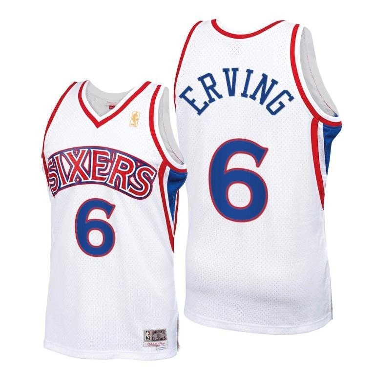 Julius Erving Philadelphia 76ers White Throwback 90s Jersey HWC Swingman - Men Jersey