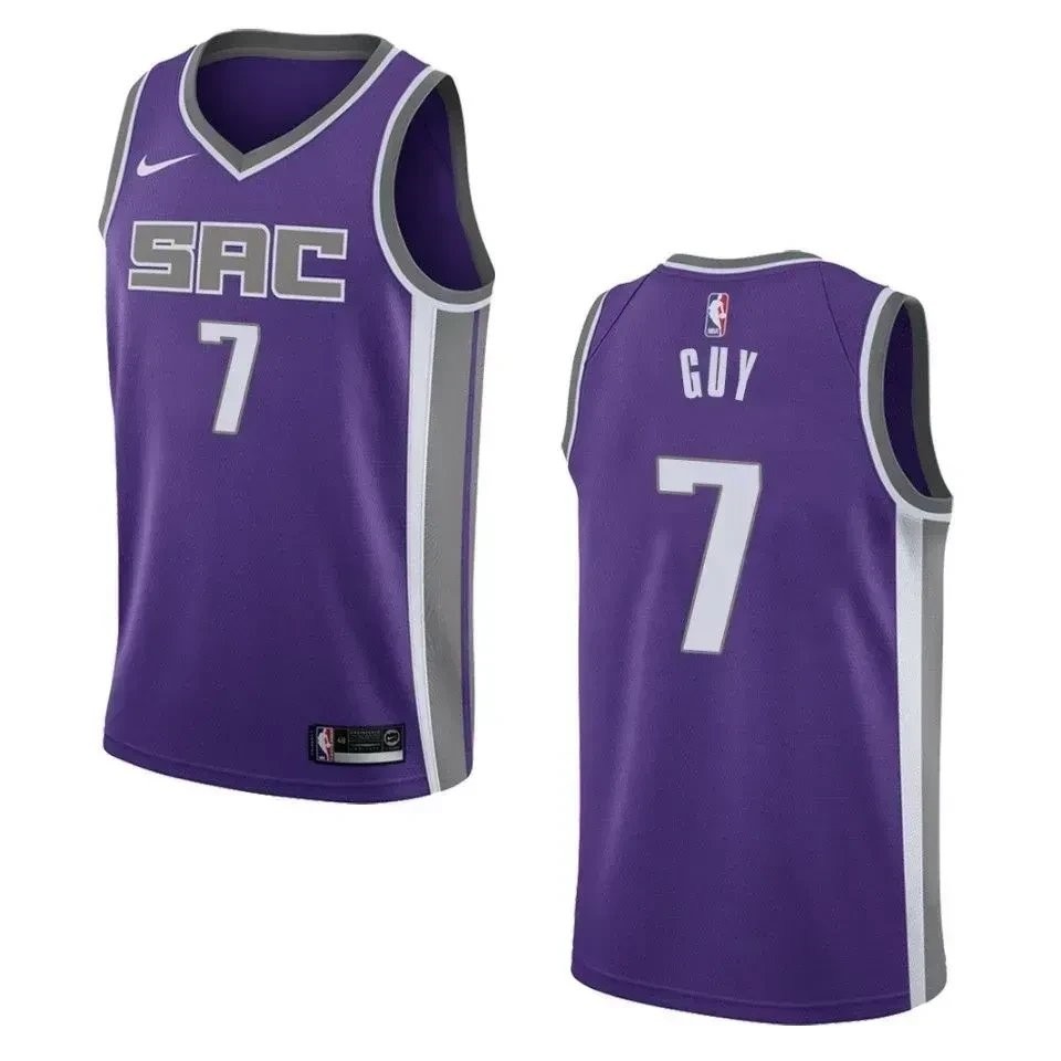 Men's Sacramento Kings 7 Kyle Guy Icon Swingman Jersey Purple
