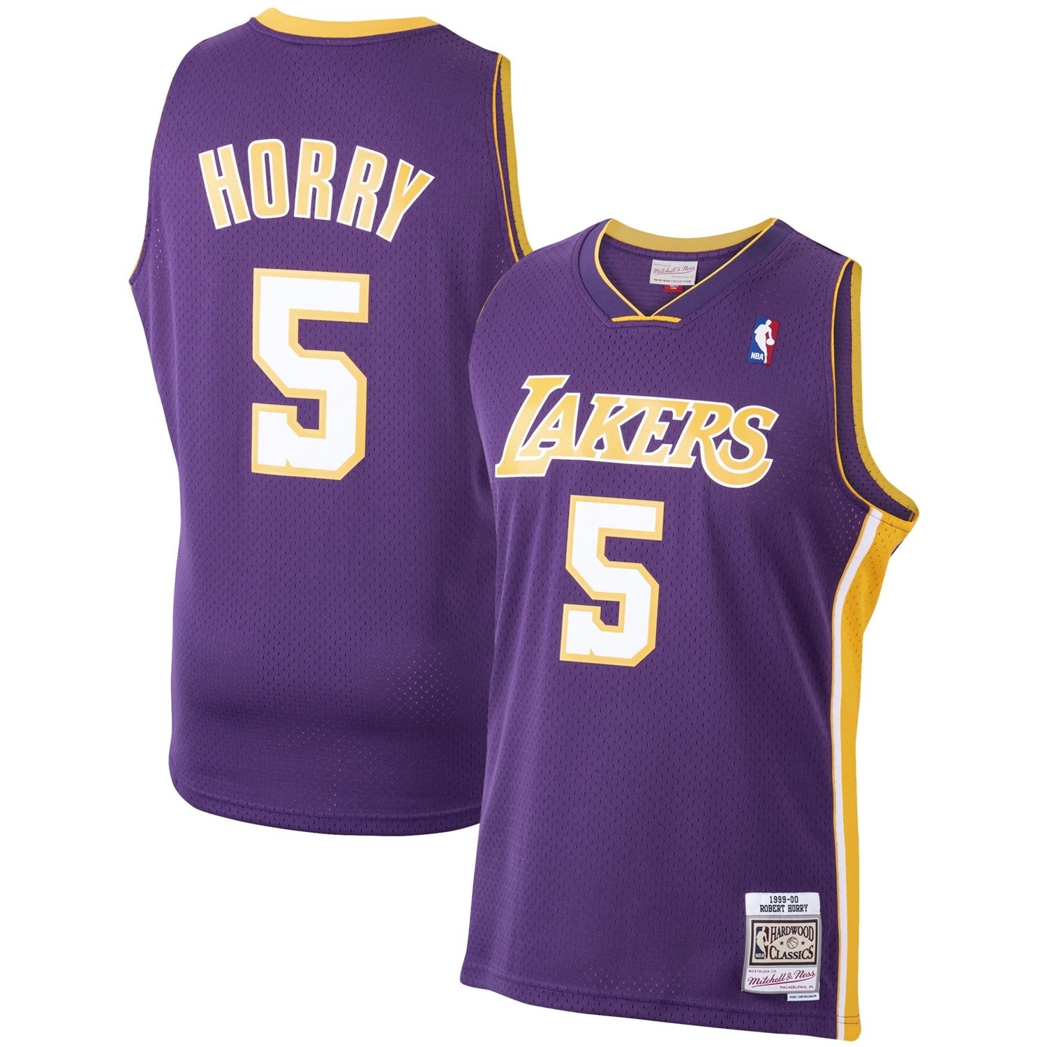 Men's Mitchell & Ness Robert Horry Purple Los Angeles Lakers 1999-2000 Hardwood Classics Swingman Jersey