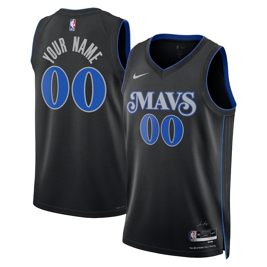 Dallas Mavericks 2023/24 City Edition Swingman Custom Jersey Black Unisex
