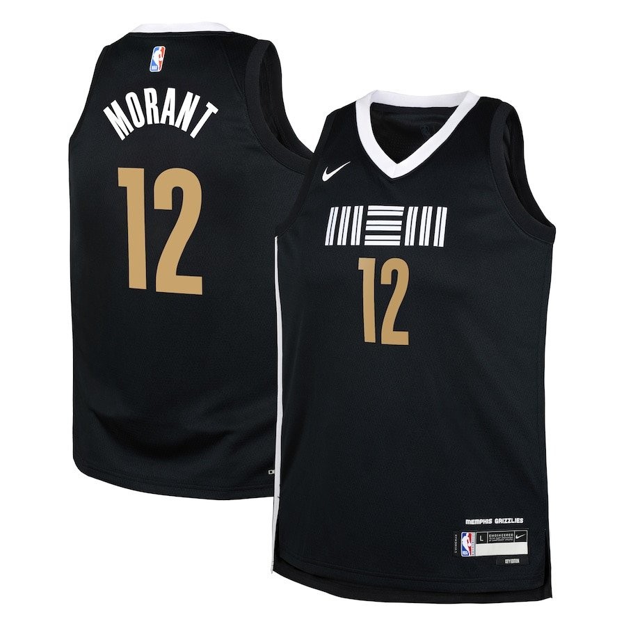 Ja Morant 12 Memphis Grizzlies 2023/24 City Edition Swingman Youth Jersey Black