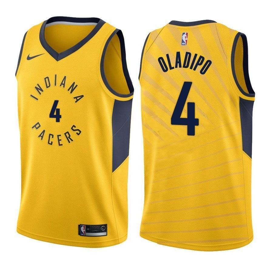 Men's Pacers Victor Oladipo 4 State Gold Basketball Jersey - Multicolor