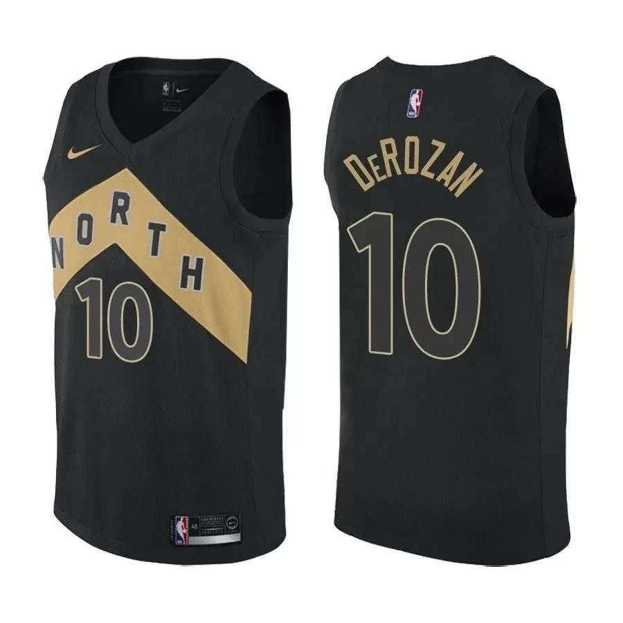 Raptors DeMar DeRozan #10 City Edition Black Basketball Jersey Men's S-3XL
