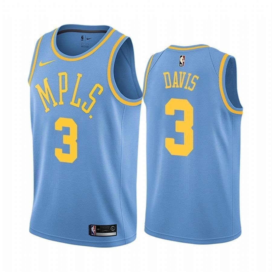 Men's Los Angeles Lakers Anthony Davis #3 Blue Classic Jersey