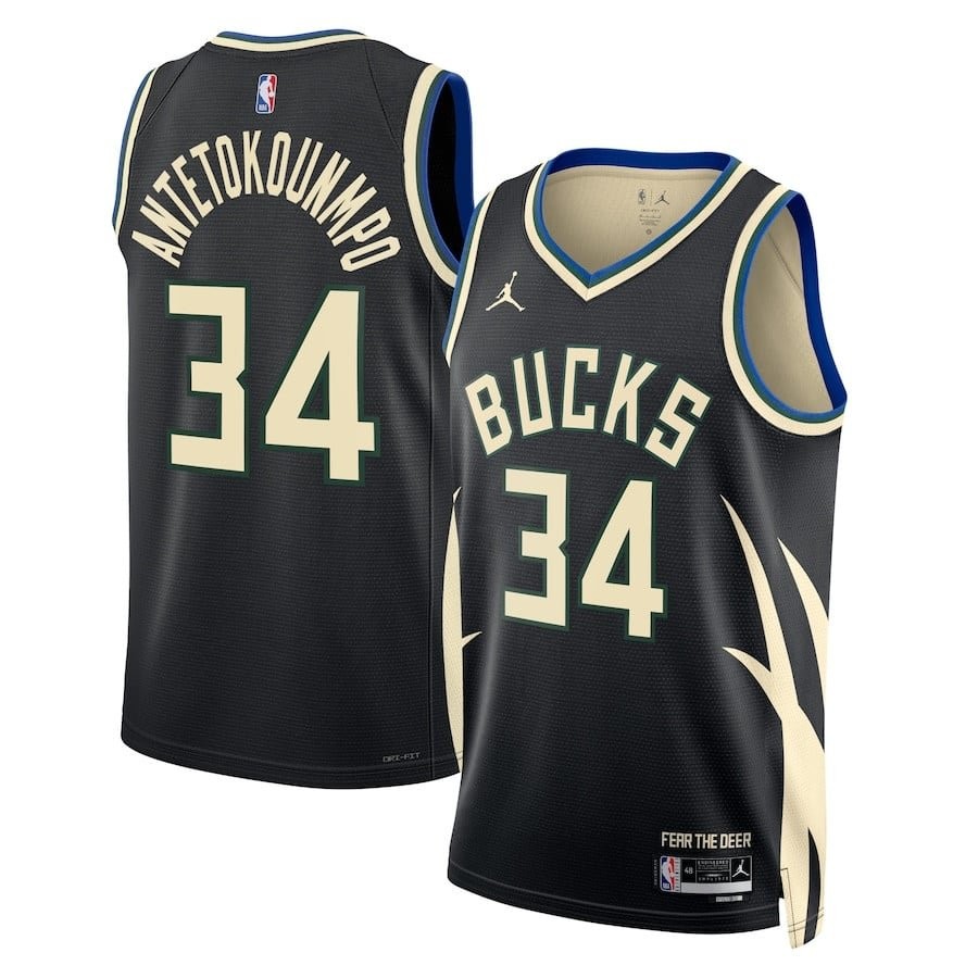 Giannis Antetokounmpo 34 Milwaukee Bucks Unisex Swingman Jersey Statement Edition Black