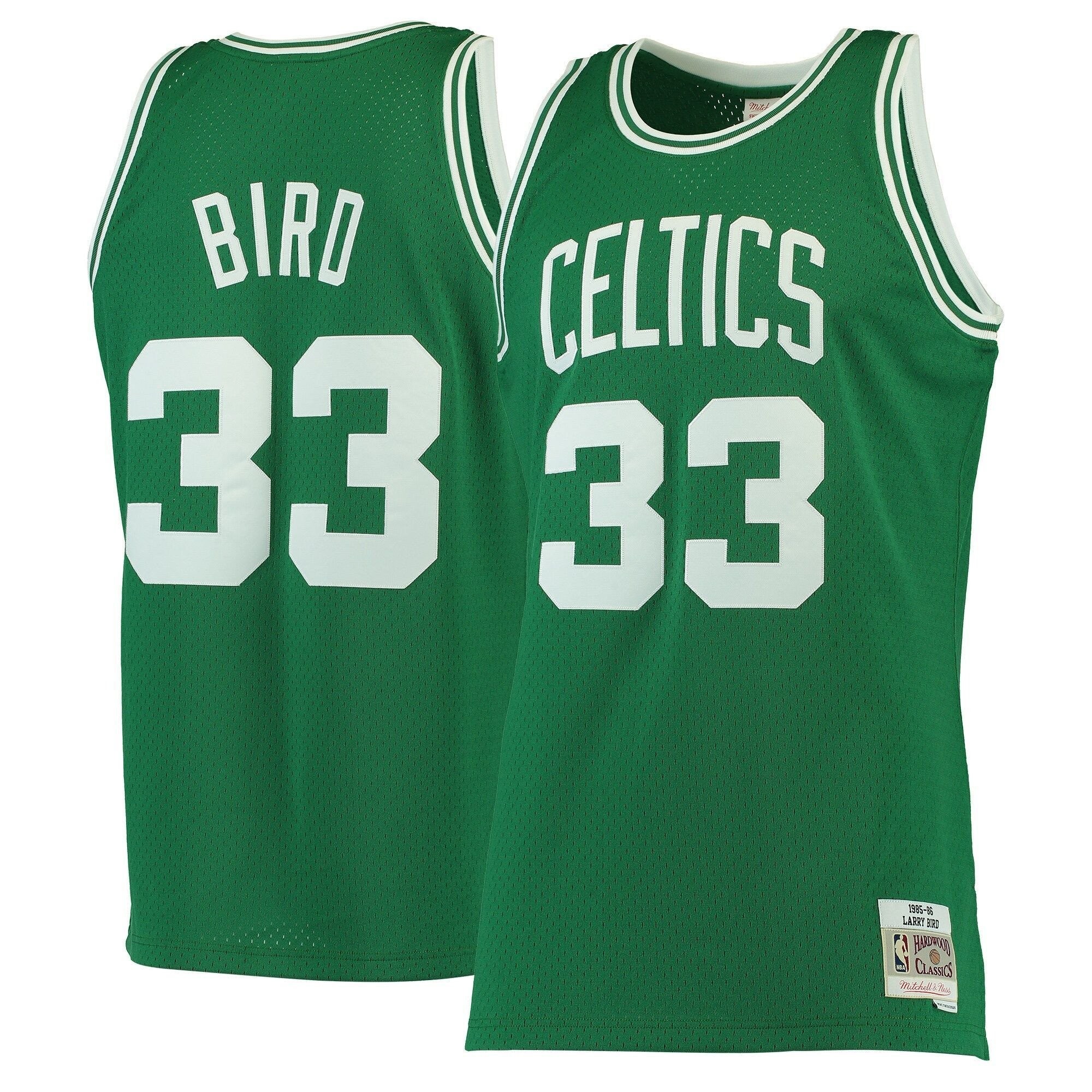 Larry Bird Boston Celtics Mitchell & Ness 1985-86 Hardwood Classics Swingman Jersey Kelly Green