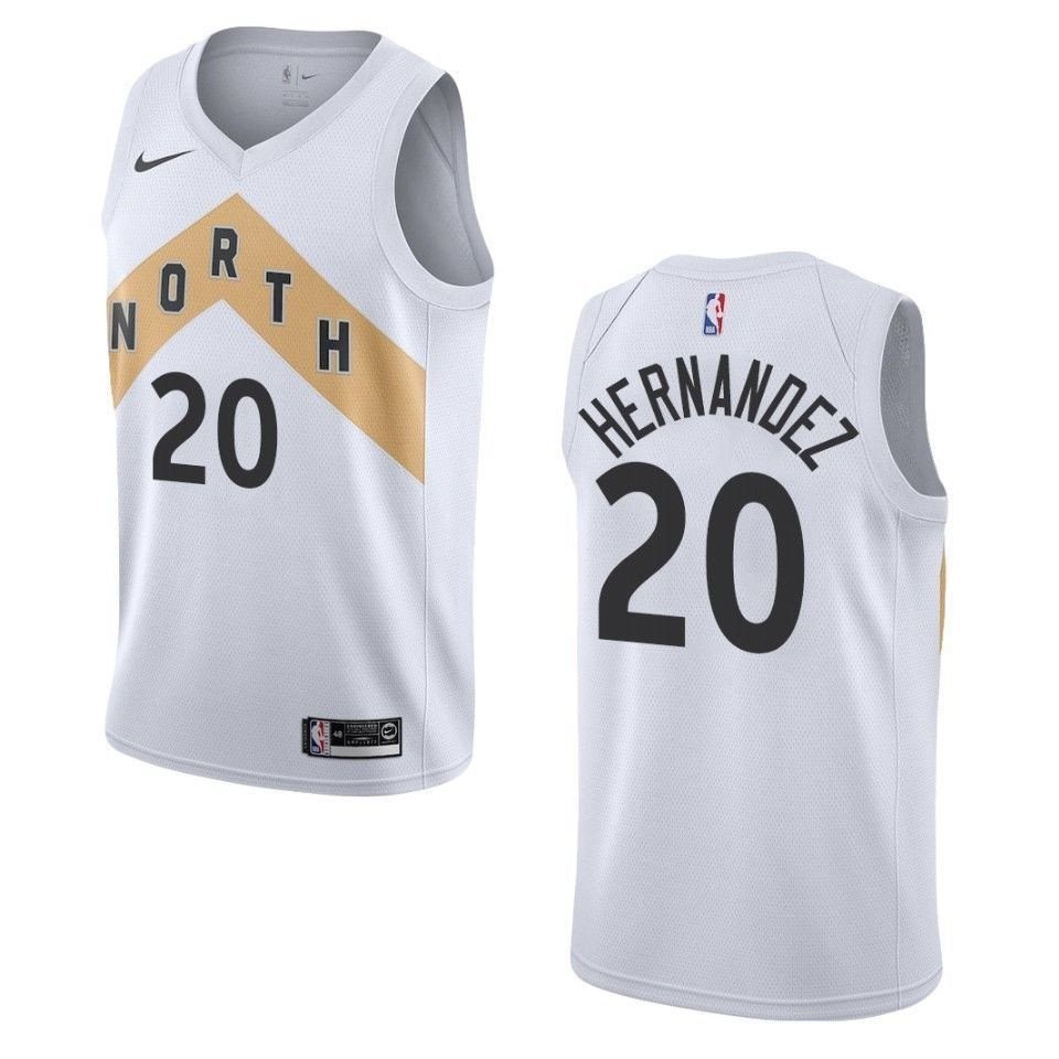 Men's Toronto Raptors Dewan Hernandez City Swingman Jersey White S-3XL