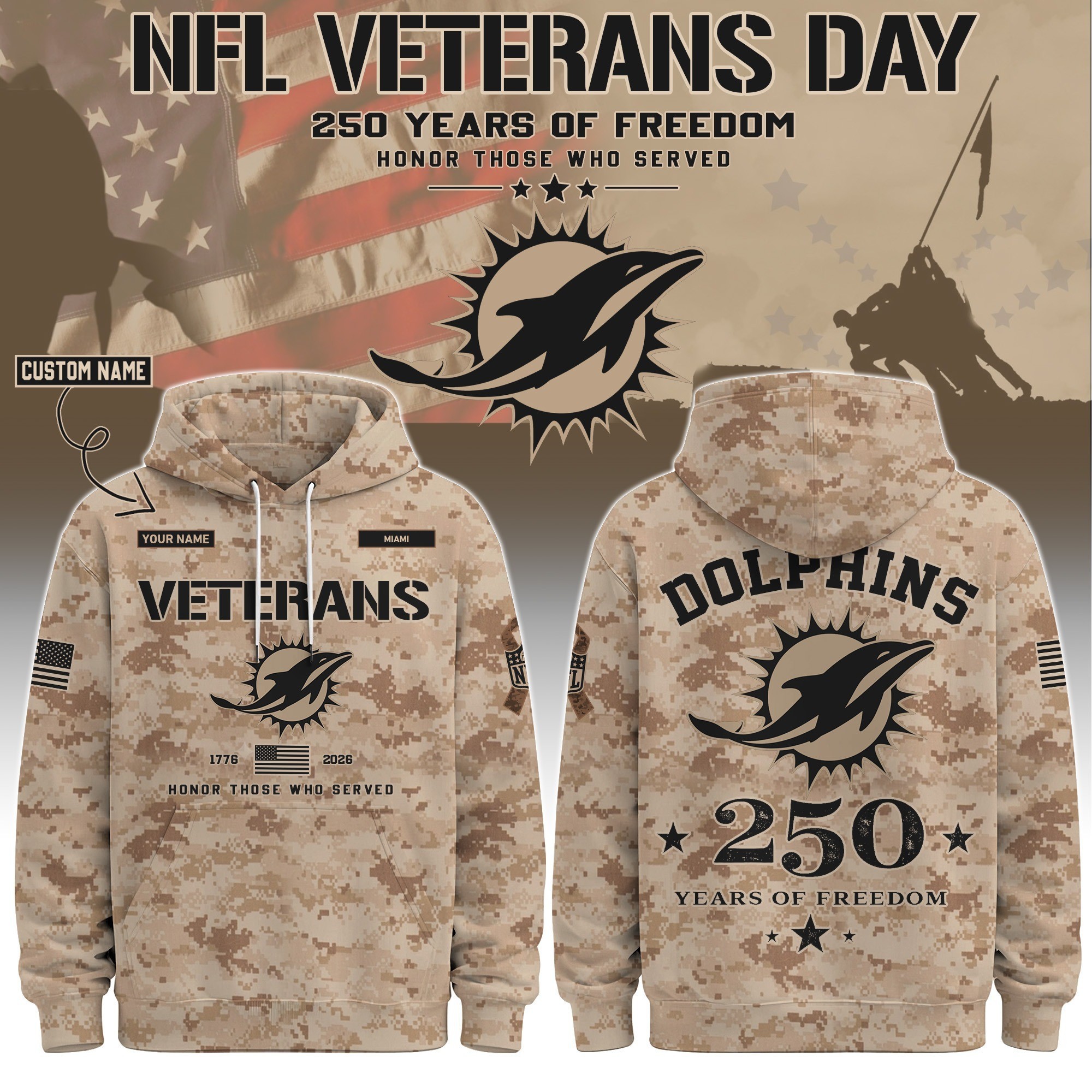 Musemora - Men's Miami Dolphins Hoodie - Football