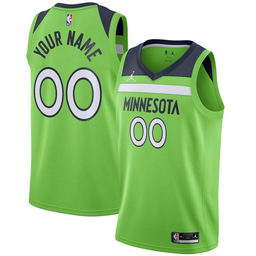 Minnesota Timberwolves 2023/24 Statement Swingman Custom Men Jersey Green Multicolor