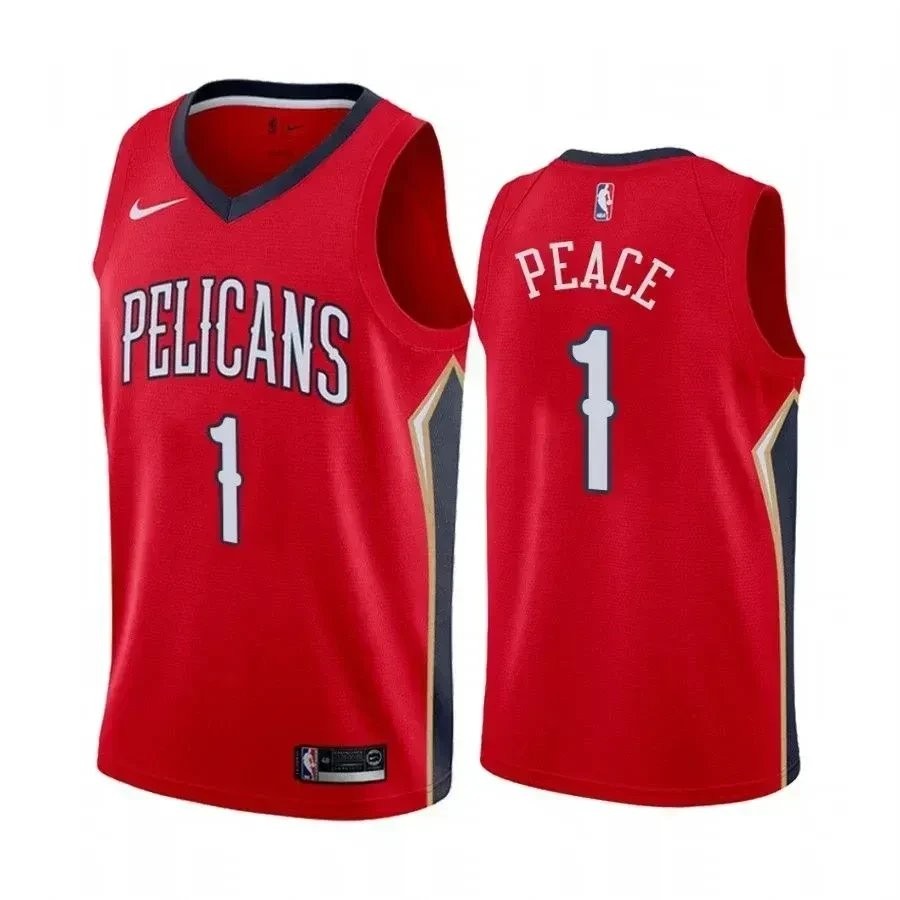Men's Zion Williamson Peace Pelicans Statet Jersey