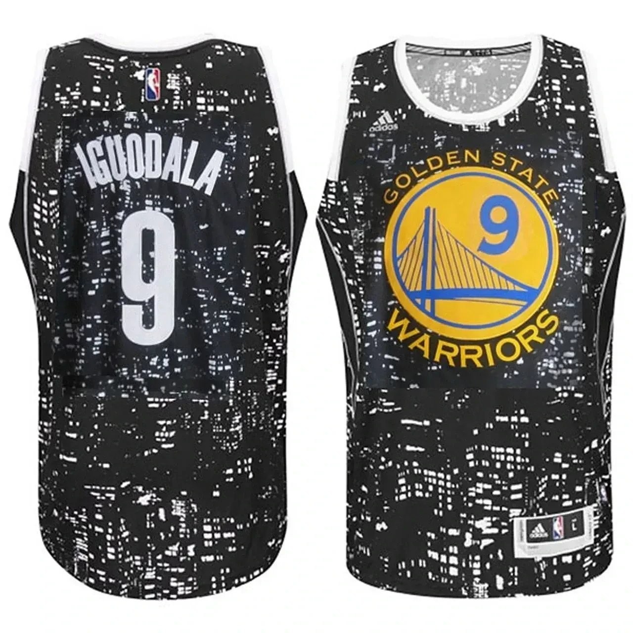 Men's Golden State Warriors Andre Iguodala #9 City Lights Black Swingman Jersey