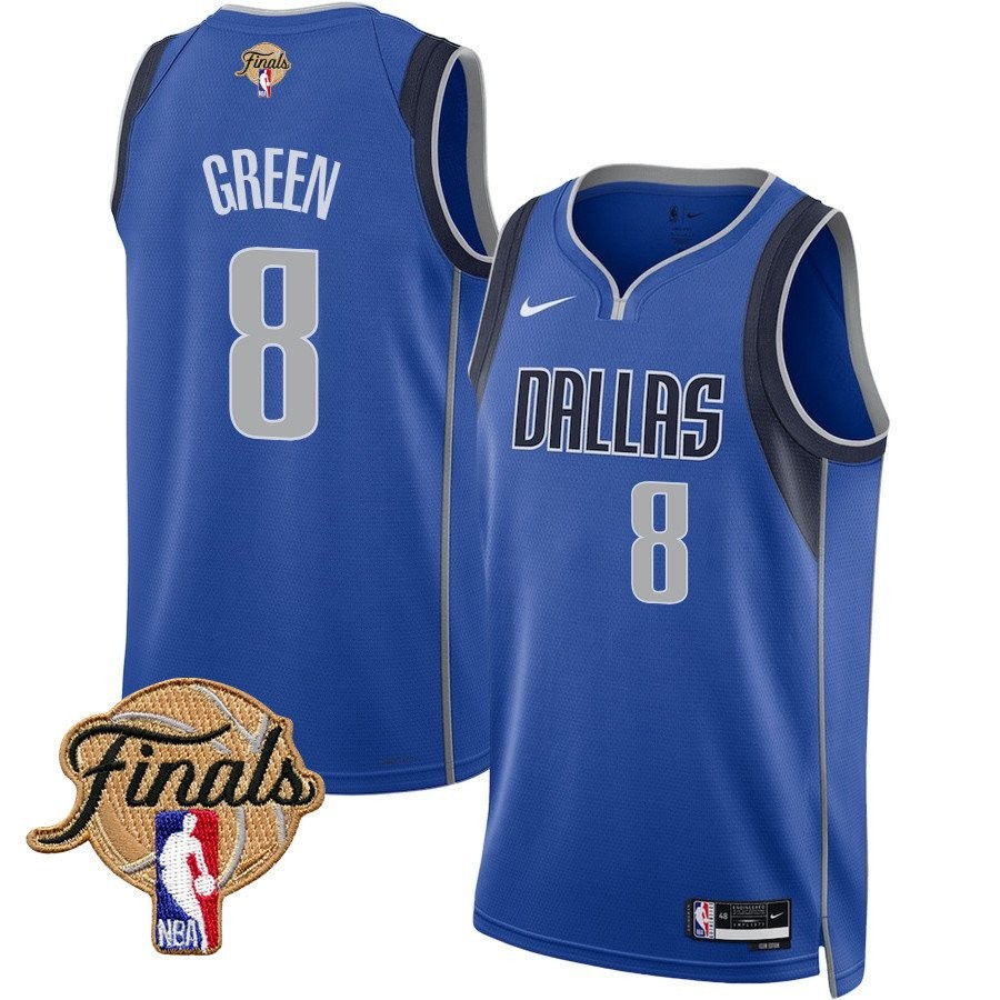 Josh Green 8 Dallas Mavericks 2024 Finals Patch Swingman Jersey Icon Edition Blue