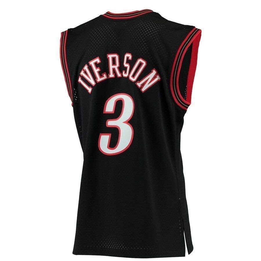 Allen Iverson Philadelphia 76ers Mitchell & Ness 2000-01 Hardwood Classics Swingman Jersey - Black - Image 3