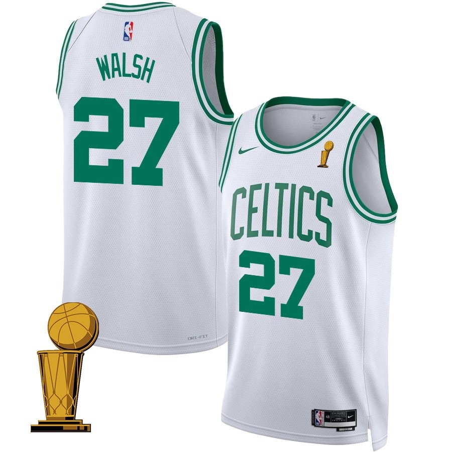 Jordan Walsh 27 Boston Celtics 2024 Finals Champions Swingman Jersey Association Edition White