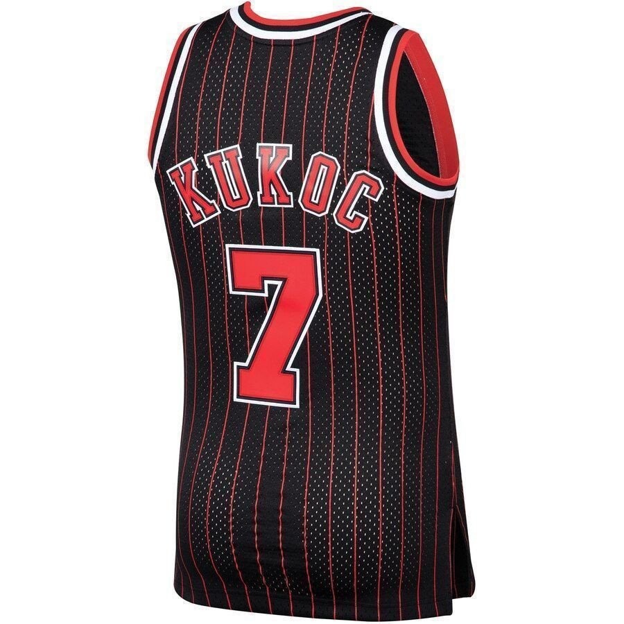 Toni Kukoc Chicago Bulls Mitchell & Ness 1995-96 Hardwood Classics Swingman Player Jersey - Black - Image 3