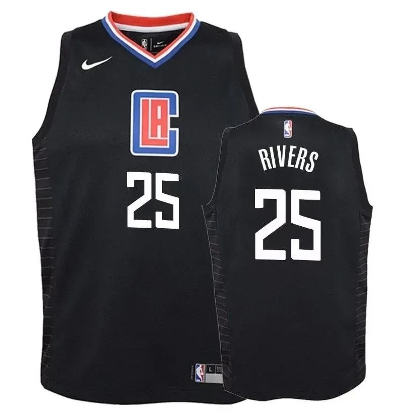Youth Clippers Austin Rivers 25 Statet Black Jersey