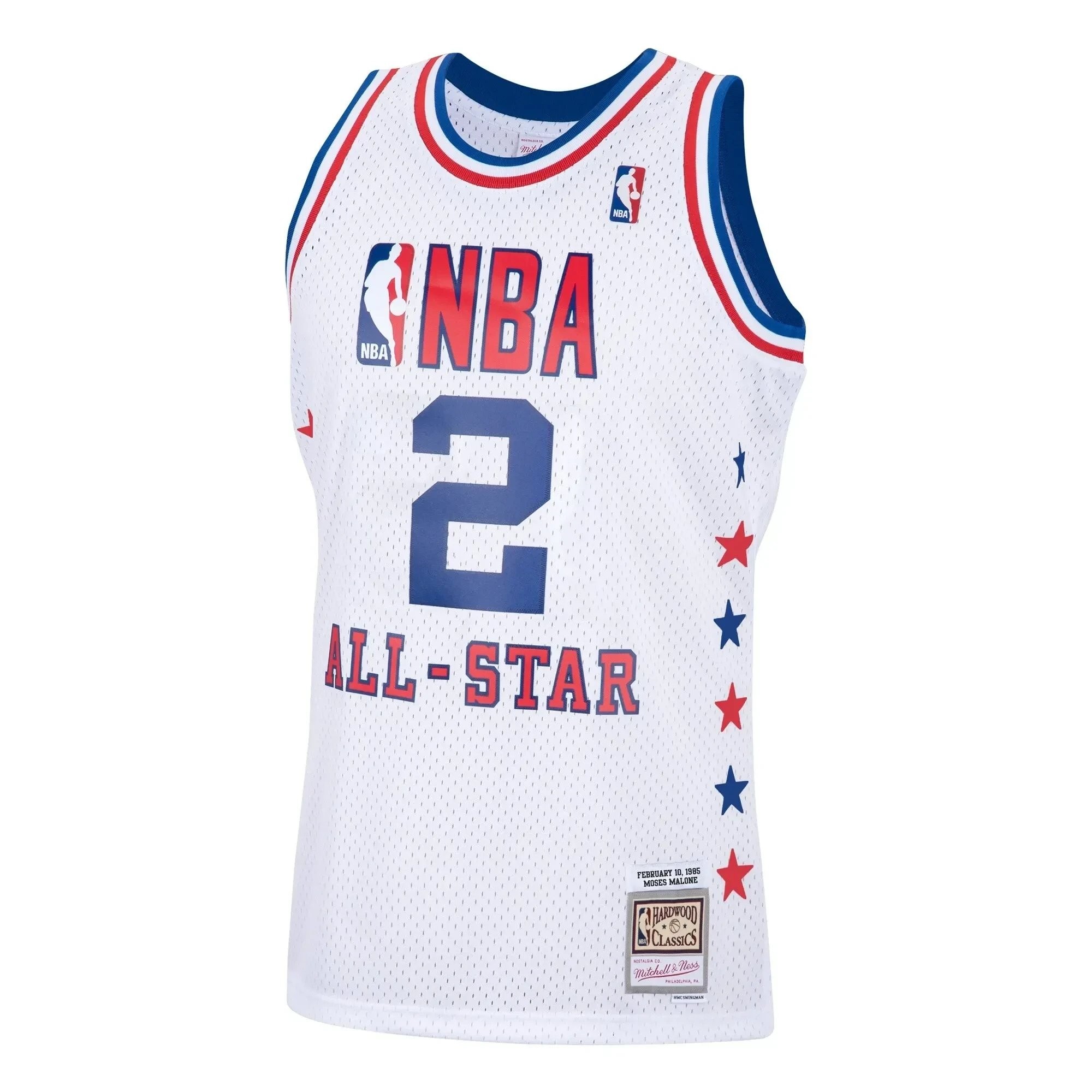 Moses Malone Eastern Conference Mitchell Ness 1985 All-star Game Swingman Jersey - White - Image 4
