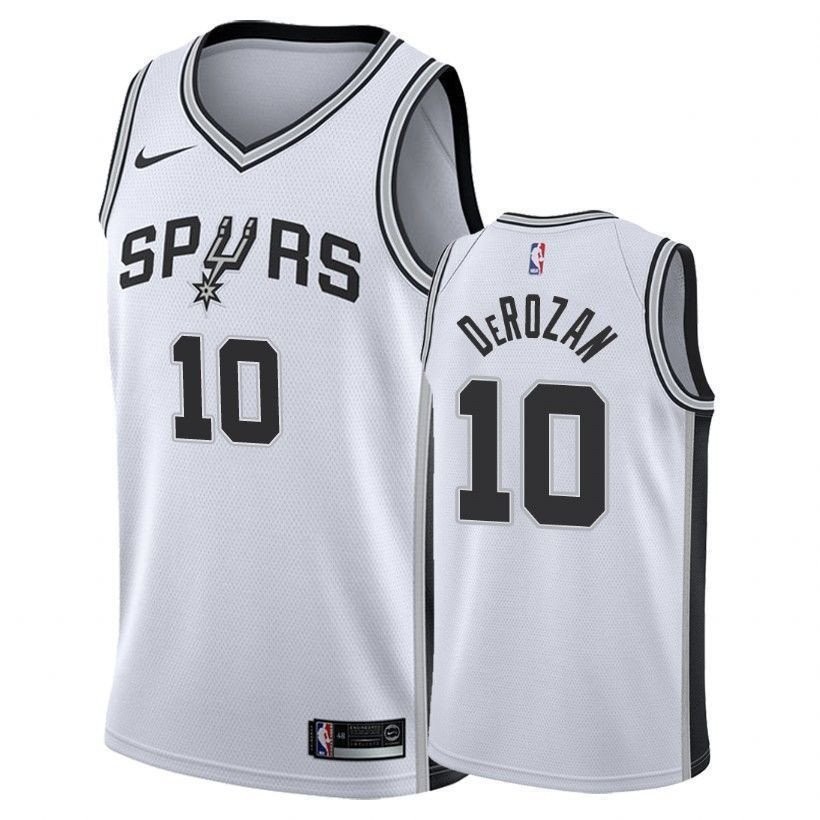 Men's San Antonio Spurs DeMar DeRozan #10 Association White Jersey