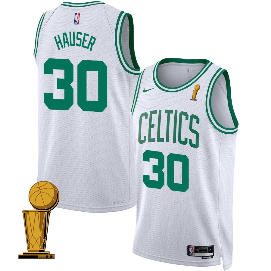Sam Hauser 30 Boston Celtics 2024 Finals Champions Swingman Jersey Association Edition White