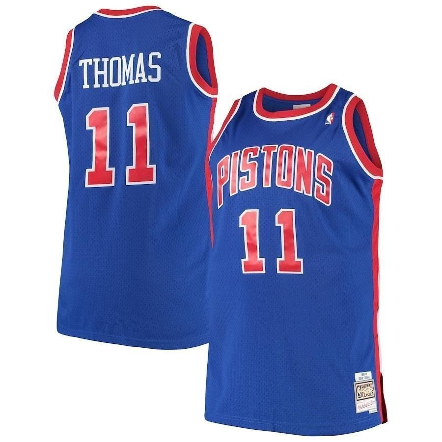 Isaiah Thomas Detroit Pistons Mitchell & Ness Big & Tall Hardwood Classics Jersey Royal Multicolor