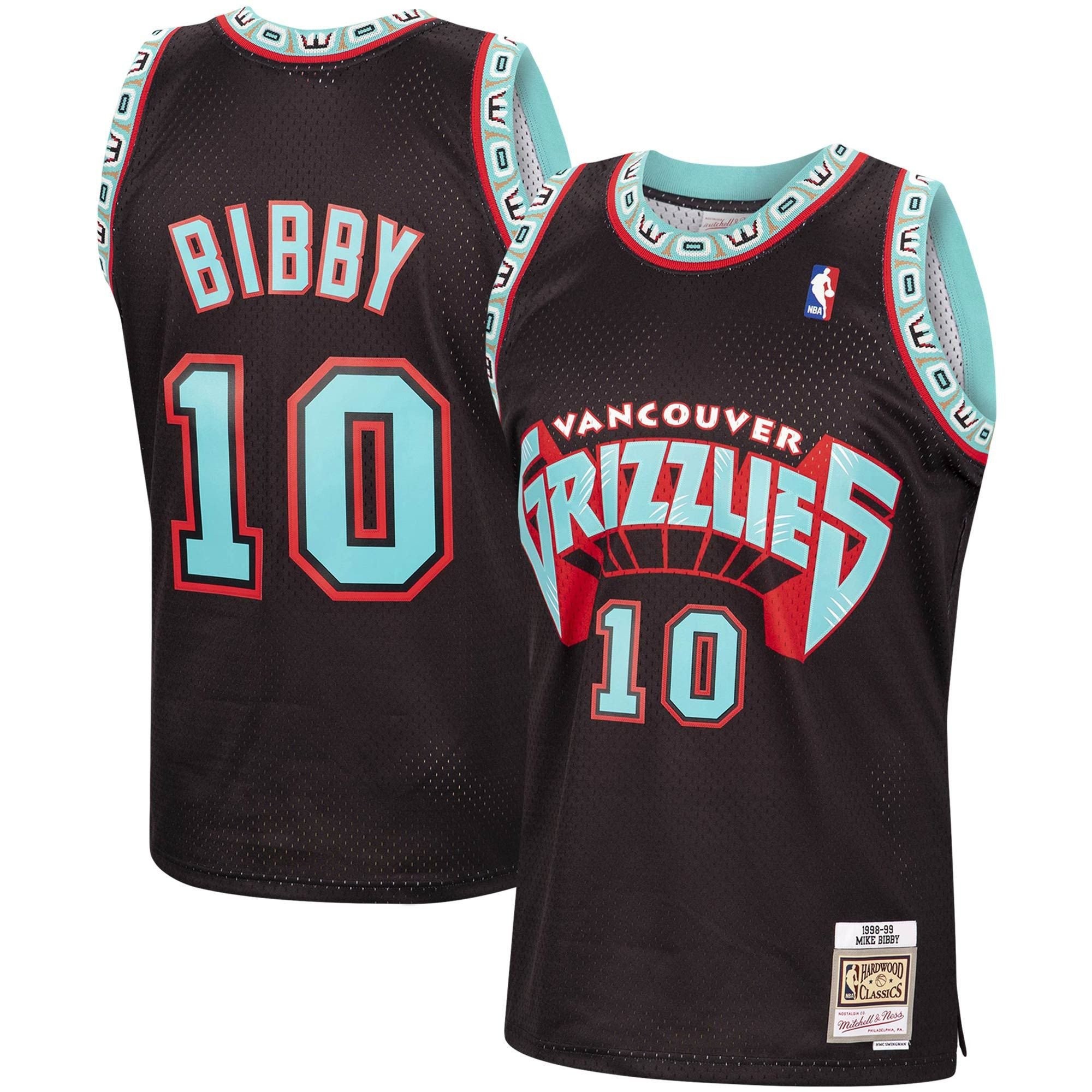 Mike Bibby Vancouver Grizzlies Mitchell Ness 1998-99 Hardwood Classics Reload Swingman Jersey - Black - Image 4