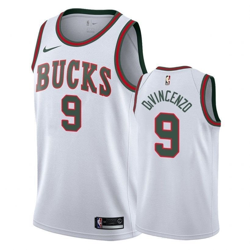 Men's Donte DiVincenzo Bucks #9 Classic Edition White Jersey