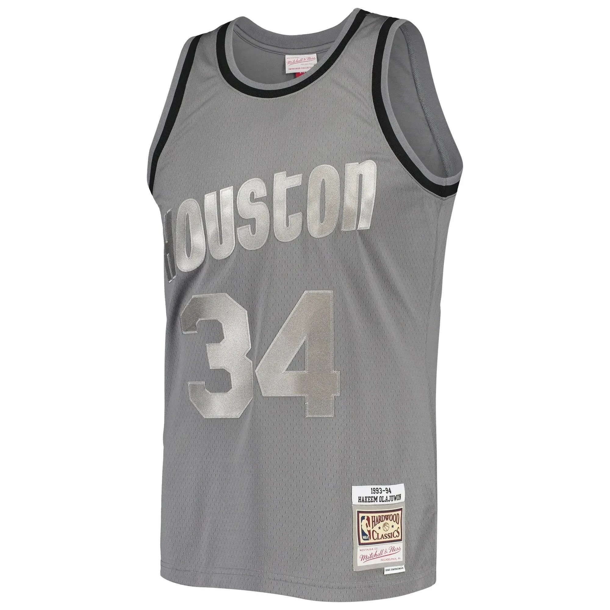 Hakeem Olajuwon Houston Rockets Mitchell & Ness Hardwood Classics 1993/94 Swingman Jersey Charcoal