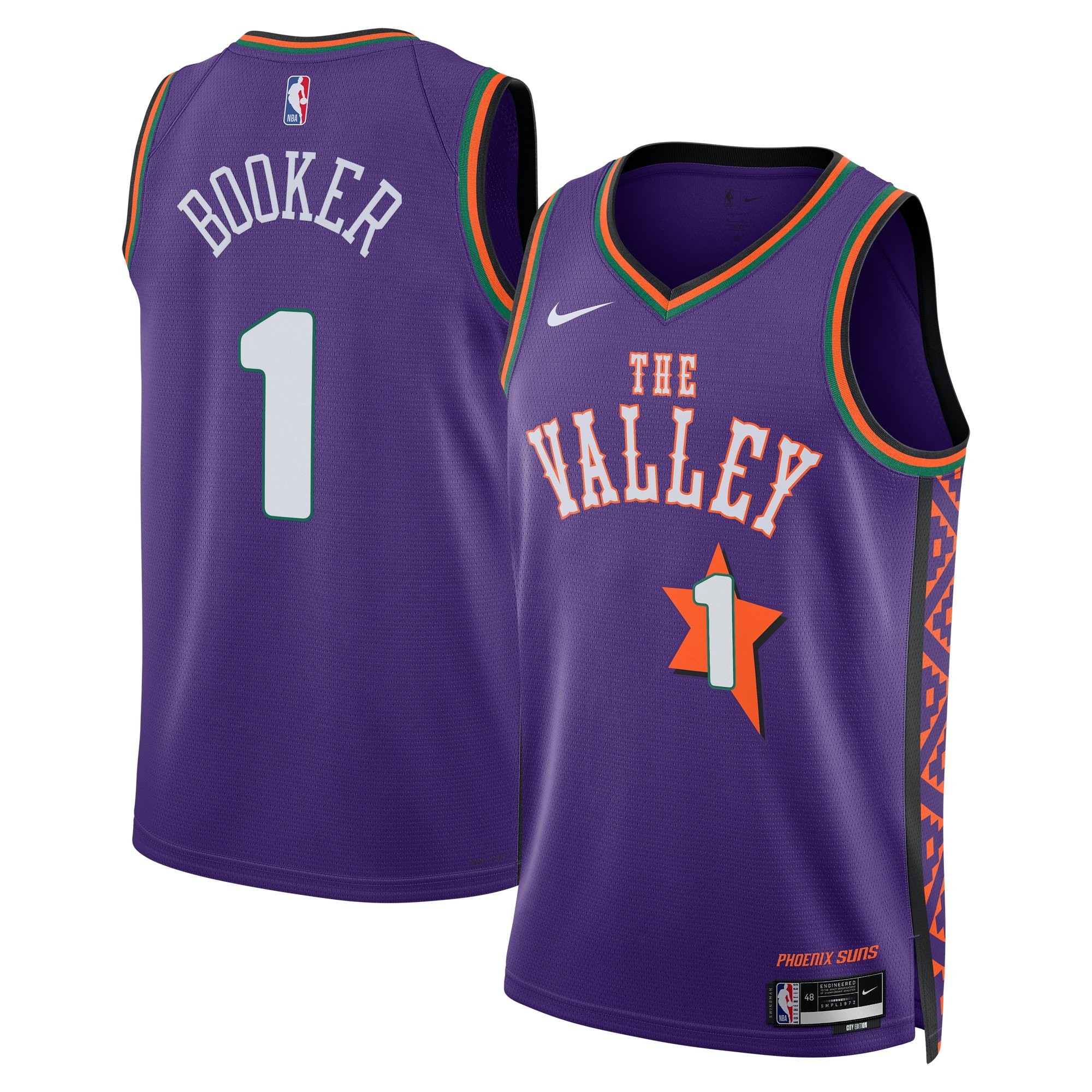 Phoenix Suns City Edition Swingman Jersey 2024 Purple Devin Booker Unisex