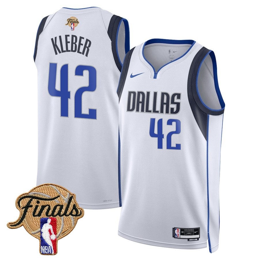 Maxi Kleber 42 Dallas Mavericks 2024 Finals Patch Swingman Jersey Association Edition White