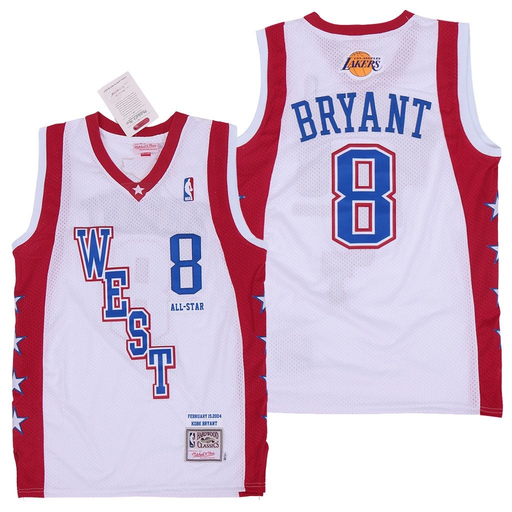 Kobe Bryant 8 Los Angeles Lakers All-Star West 2004-05 Jersey White Multicolor Unisex